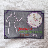 3x Stickdatei "Frauen" ITH mit Spruch