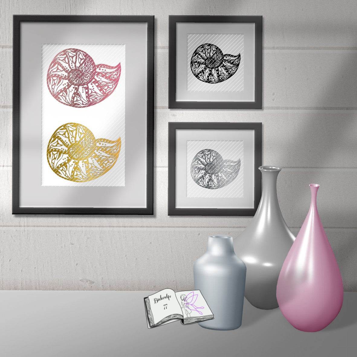 Digistamp Muster Muschel Plotten, Sublimation, Drucken ! - Sewando