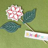 6x Stickdatei "Blatt" ITH Blätter für Blumenpieker