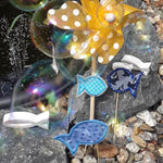 6x Stickdatei Deko Fisch ITH mit Applikation - Sewando