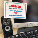 3x Stickdatei "Gamer WLan" ITH Schild