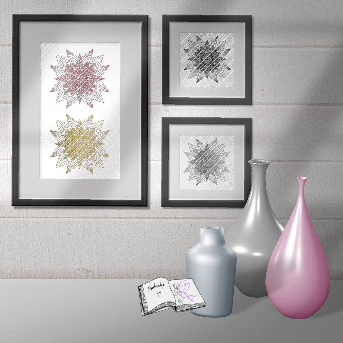 Digistamp Sternen Mandala Plotterdatei, Sublimation, Drucken, ! - Sewando