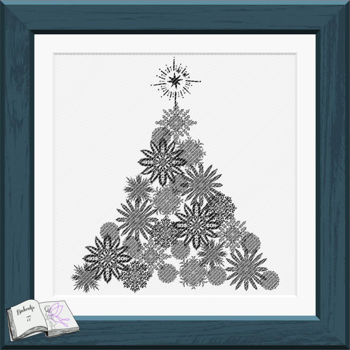 Digistamp Weihnachtsbaum Schneeflocken Plotten, Sublimation, Drucken, Digistamp - Sewando