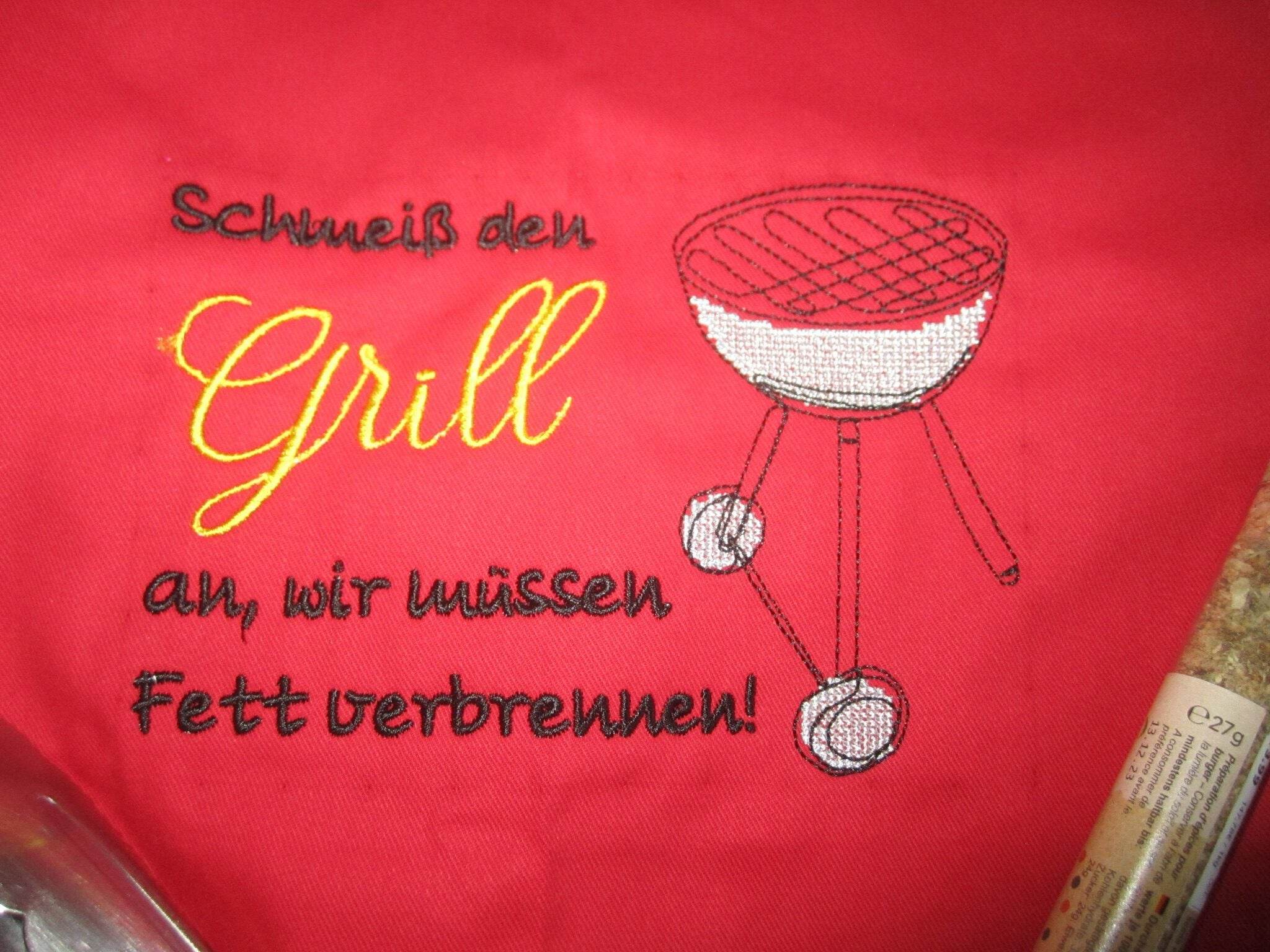 Stickdatei - Schmeiß den Grill an, wir müssen Fett verbrennen - Sewando
