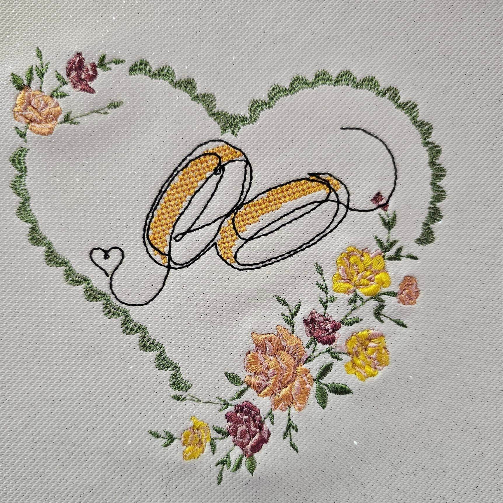 Stickdatei - Blumenherz - Sewando