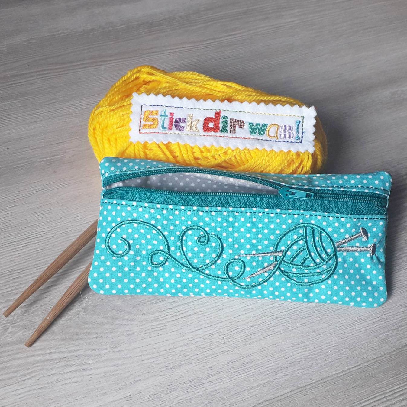 3x Stickdatei Projekttasche Stricken - Sewando
