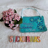 4x Stickdatei "Blume Lisa" ITH mit Spruch