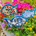 6x Stickdatei Deko Fisch ITH mit Applikation - Sewando