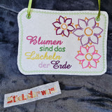 4x Stickdatei "Blume Lisa" ITH mit Spruch