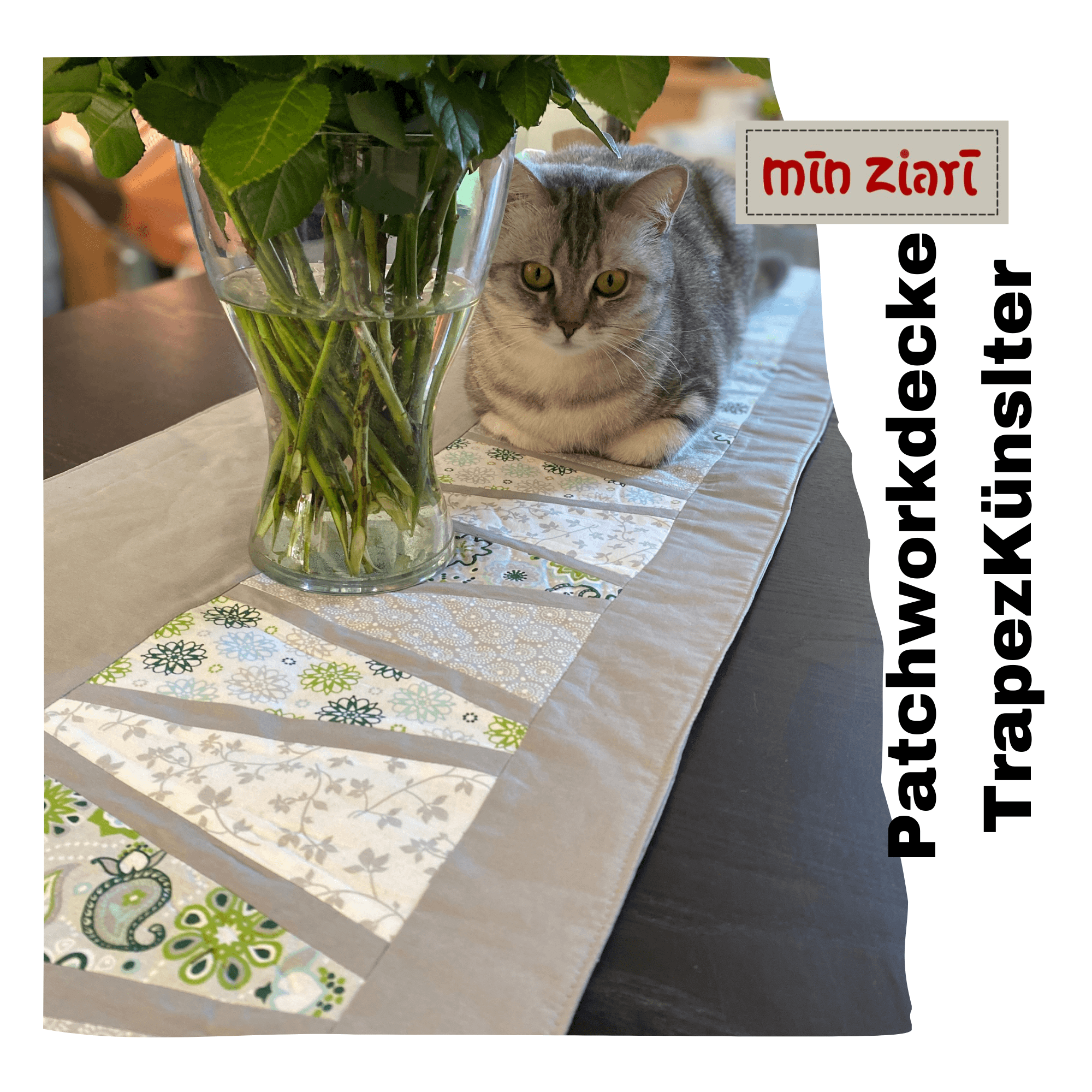 Schnittmuster Patchwork Tischläufer, Kissen Projekt TrapezKünstlerIn - Sewando