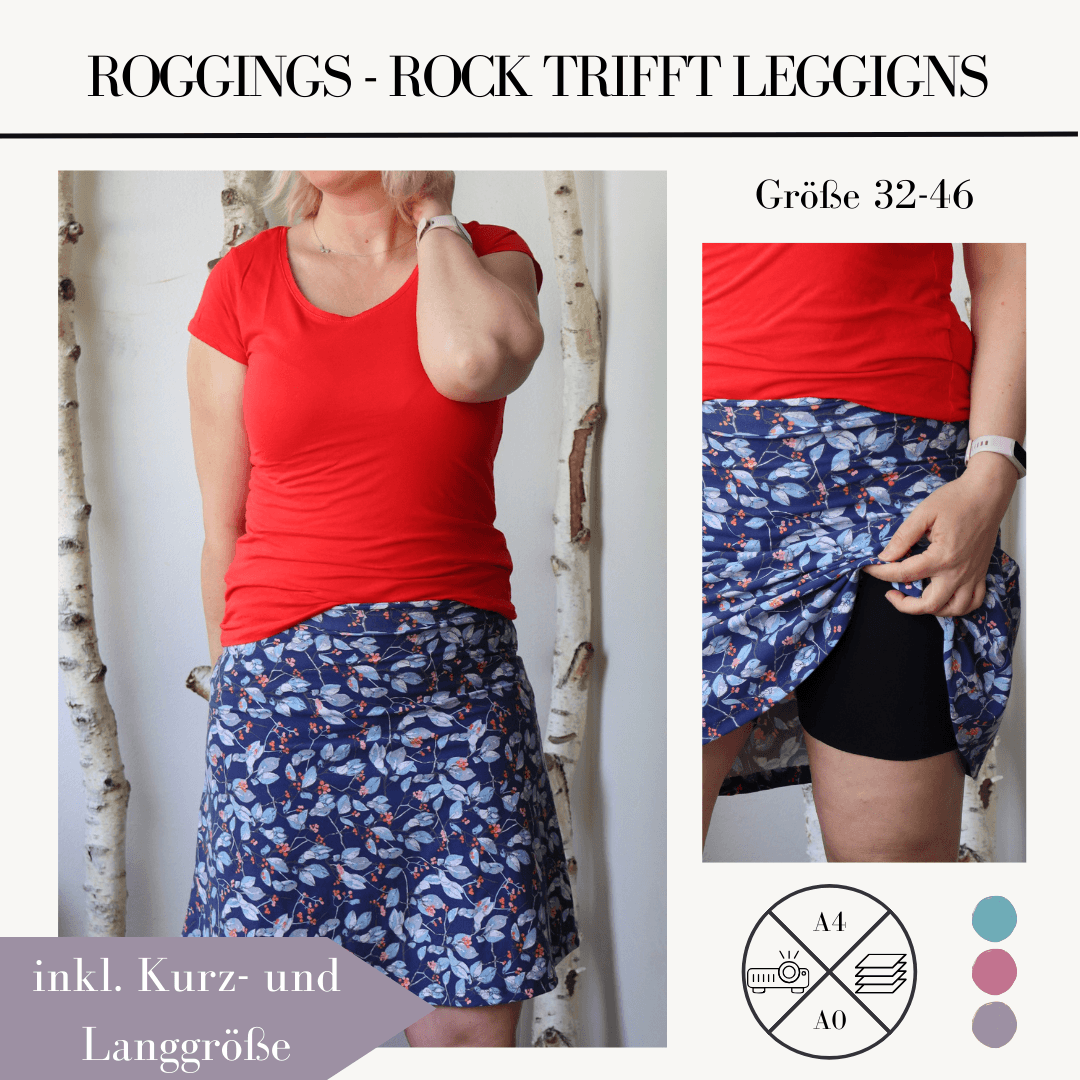 Schnittmuster Rock mit Leggings Roggings für Damen Gr. 32-46 - Sewando