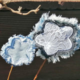 Stickdatei "Deko Blume Finchen" 5-blättrig mit Applikation
