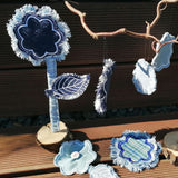 6x Stickdatei "Deko Blume Susi" 7-blättrig mit Applikation