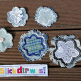 Stickdatei "Deko Blume Finchen" 5-blättrig mit Applikation
