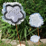 Stickdatei "Deko Blume Finchen" 5-blättrig mit Applikation