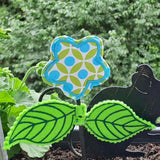 Stickdatei "Deko Blume Finchen" 5-blättrig mit Applikation