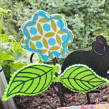 6x Stickdatei "Deko Blume Susi" 7-blättrig mit Applikation