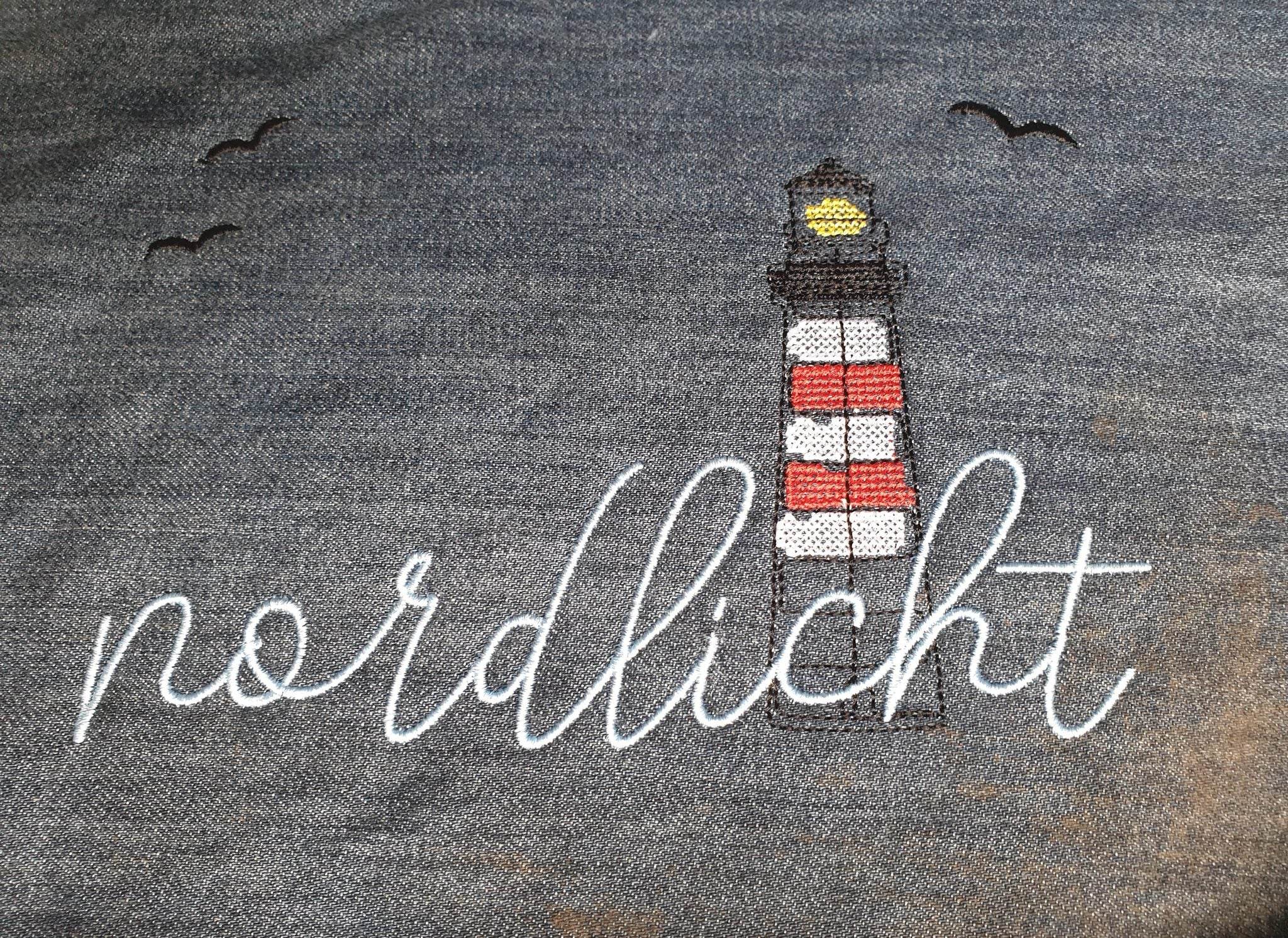 Stickdatei - Nordlicht mit Leuchtturm (in 2 Größen) - Sewando