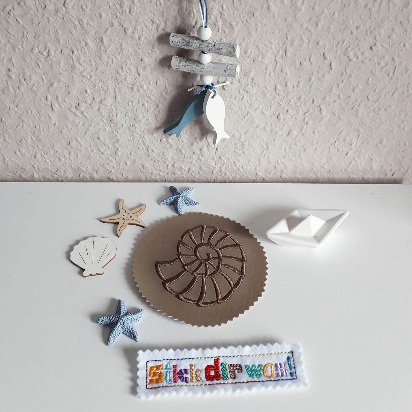 9x Stickdatei Fossil Satinstick und ITH - Sewando