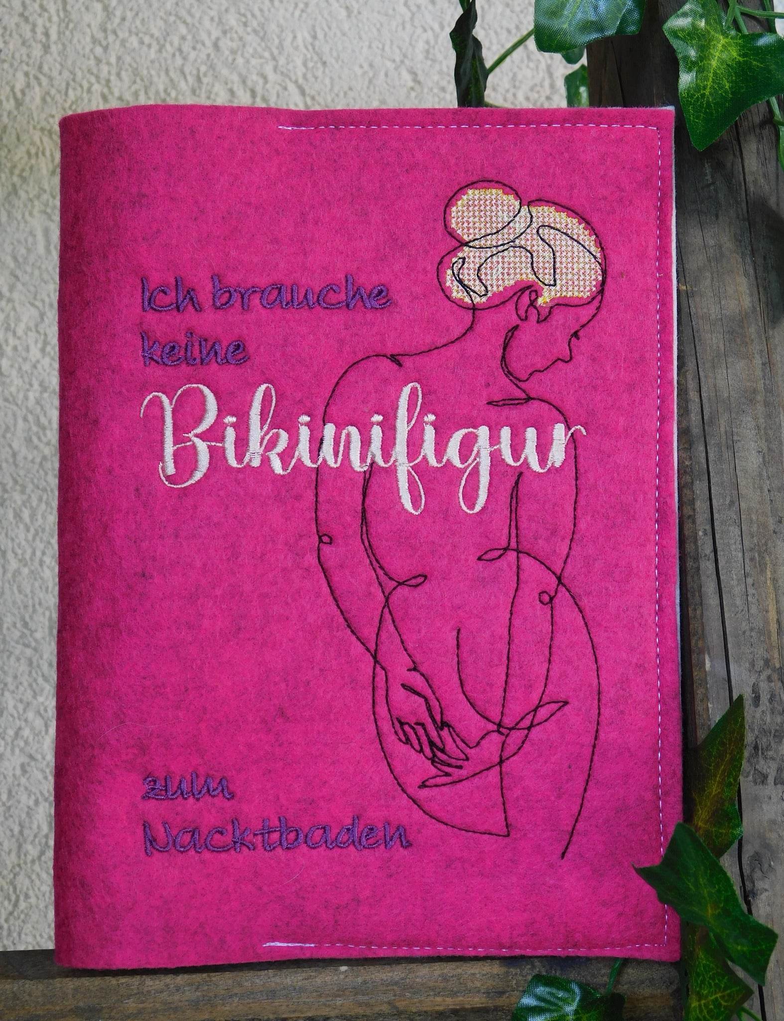 Stickdatei - Ich brauche keine Bikinifigur zum Nacktbaden - Sewando