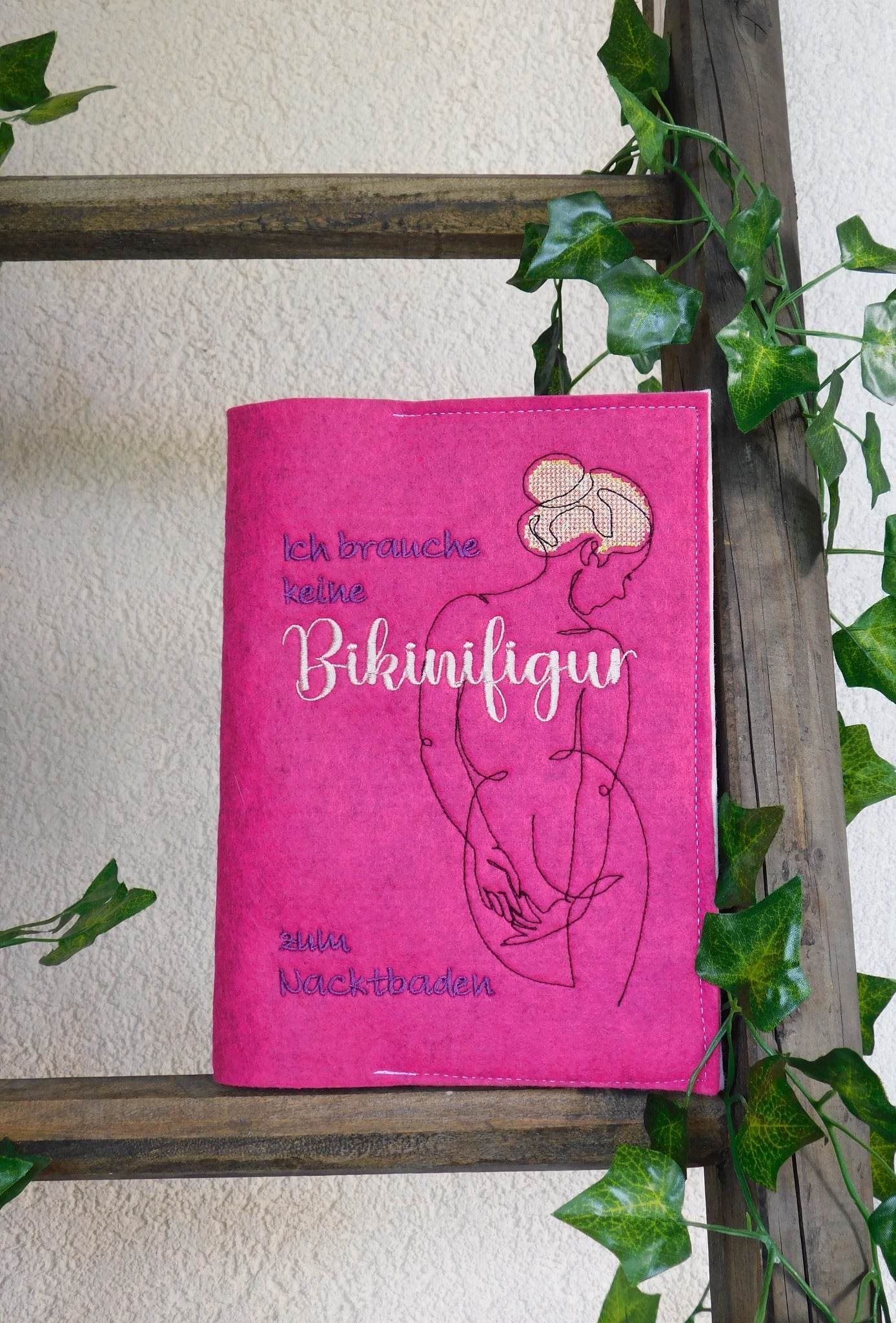 Stickdatei - Ich brauche keine Bikinifigur zum Nacktbaden - Sewando