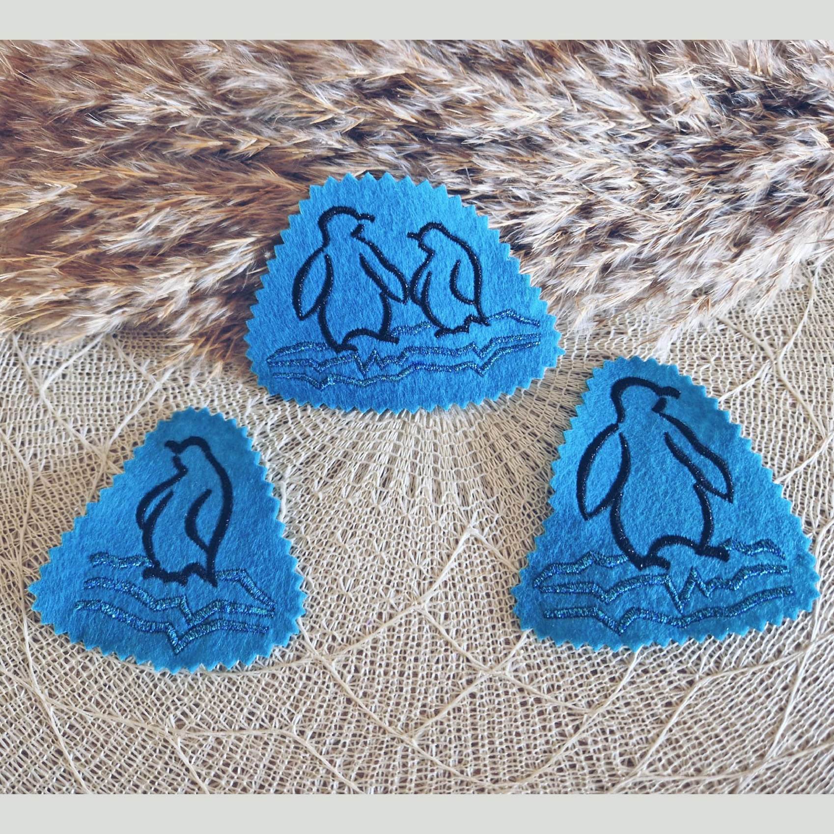 14x Stickdatei Pinguin mit Eisscholle Satinstick - Sewando