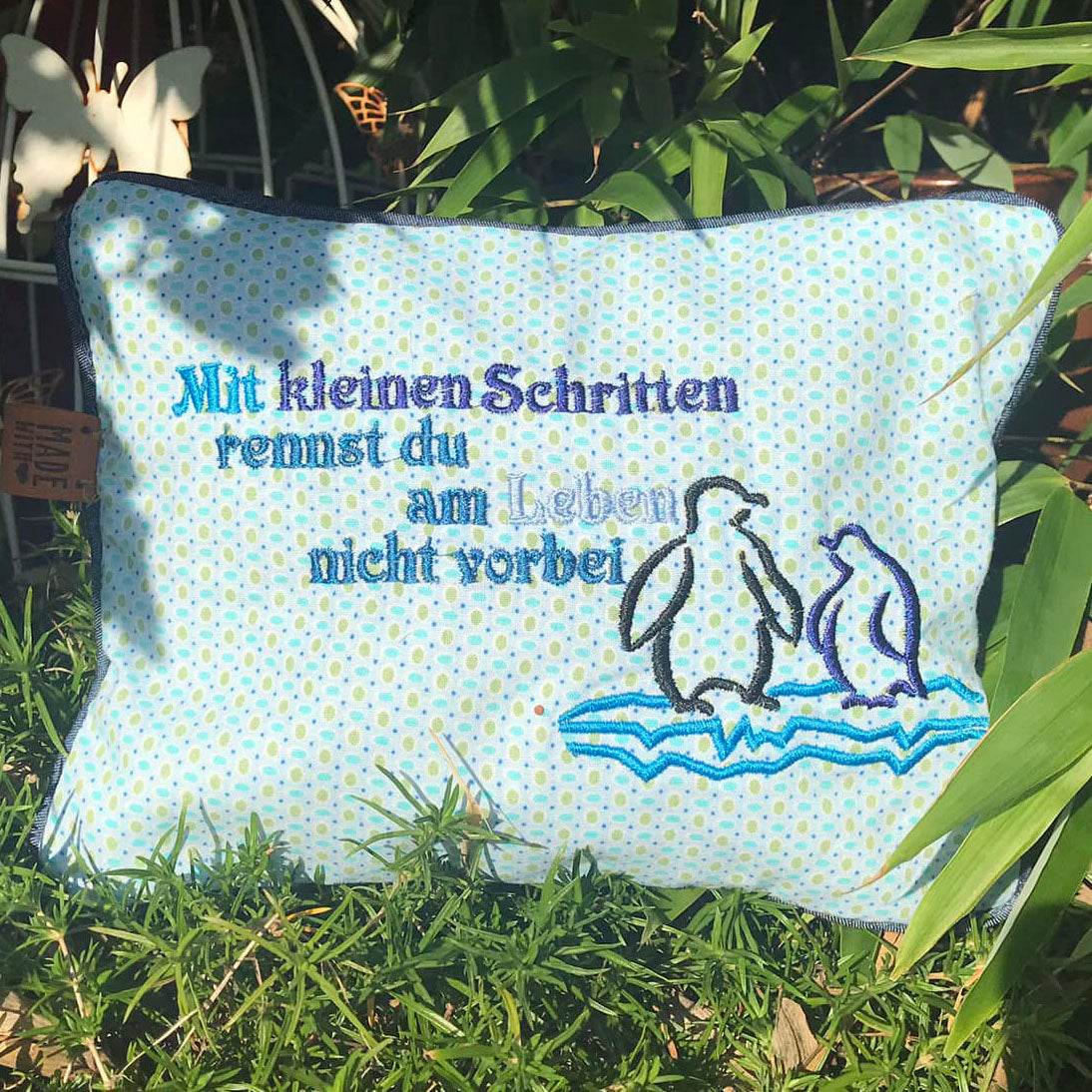14x Stickdatei Pinguin mit Eisscholle Satinstick - Sewando