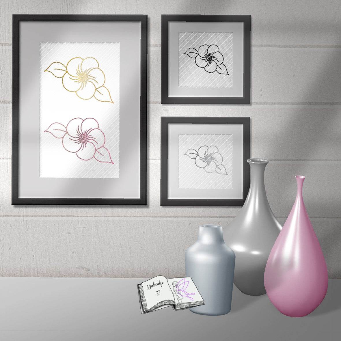 Digistamp fünfblättrige Blüte Plotten, Sublimation, Drucken ! - Sewando