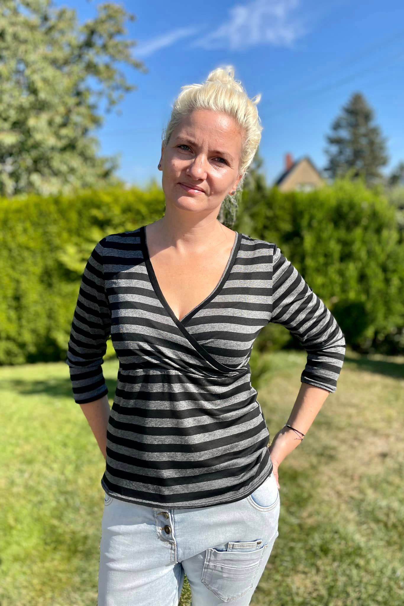 Schnittmuster Wickelshirt EDLING Gr. 34-54 : - Sewando