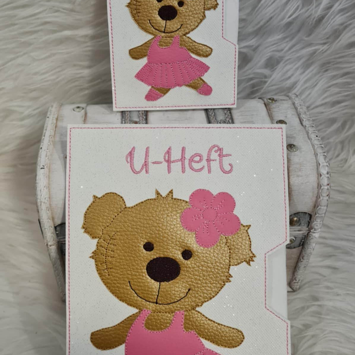 Stickdatei Teddy Ballerina Tänzerin U-Heft Impfpass Set 751 - Sewando