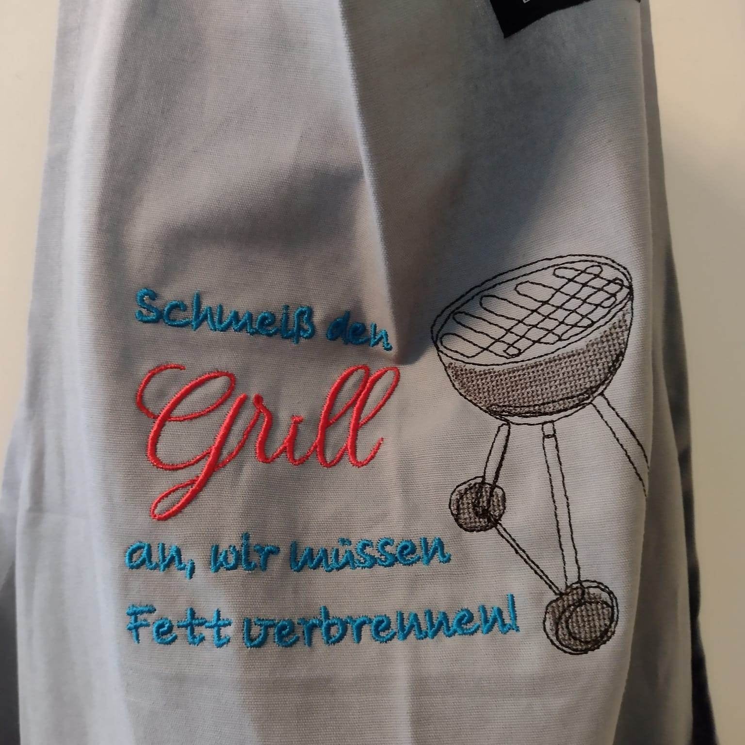 Stickdatei - Schmeiß den Grill an, wir müssen Fett verbrennen - Sewando