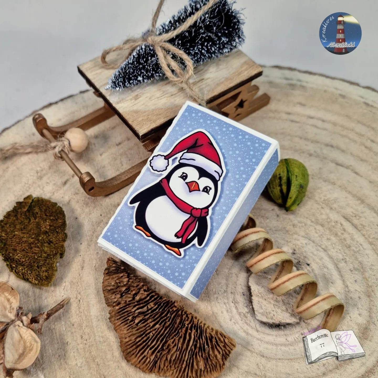 Digiset Christmas Penguin Plotterdatei, Sublimation, Digistamp, Digipaper - Sewando