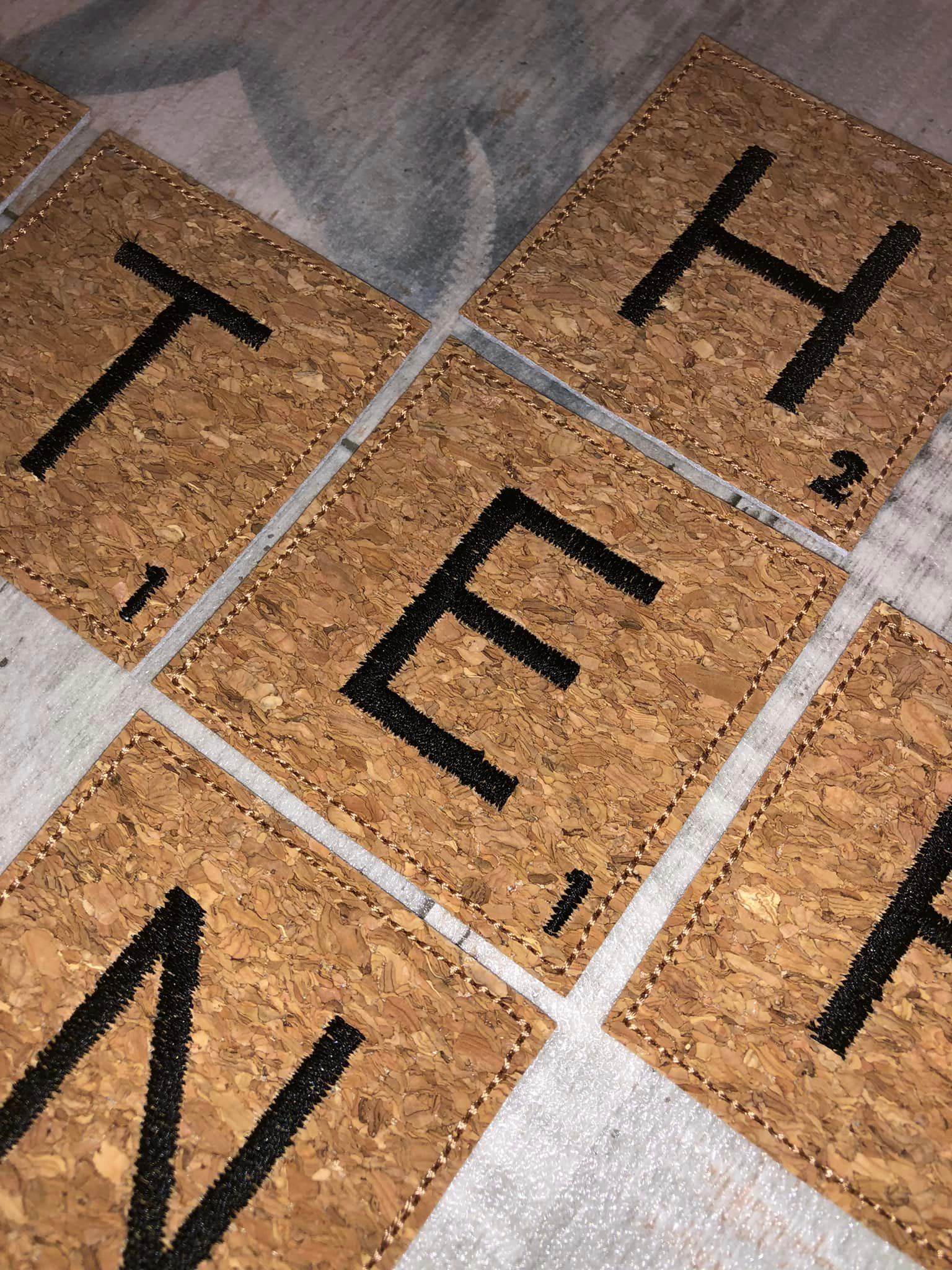 Stickdatei - SCRABBLE Alphabet A-Z (und Umlaute Ä, Ö und Ü) - Sewando