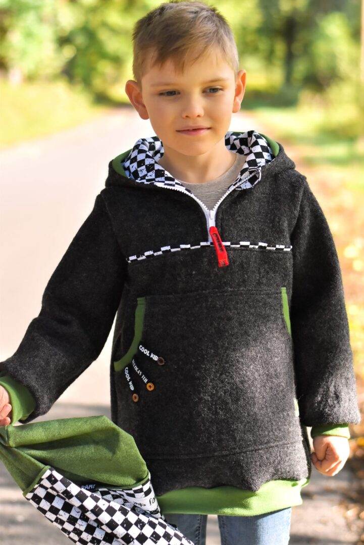 Herbstwind & Frühlingssonne Anorak, Windbreaker, Drüberzieh-Hoodie für 69cm-140cm Körpergröße - Sewando