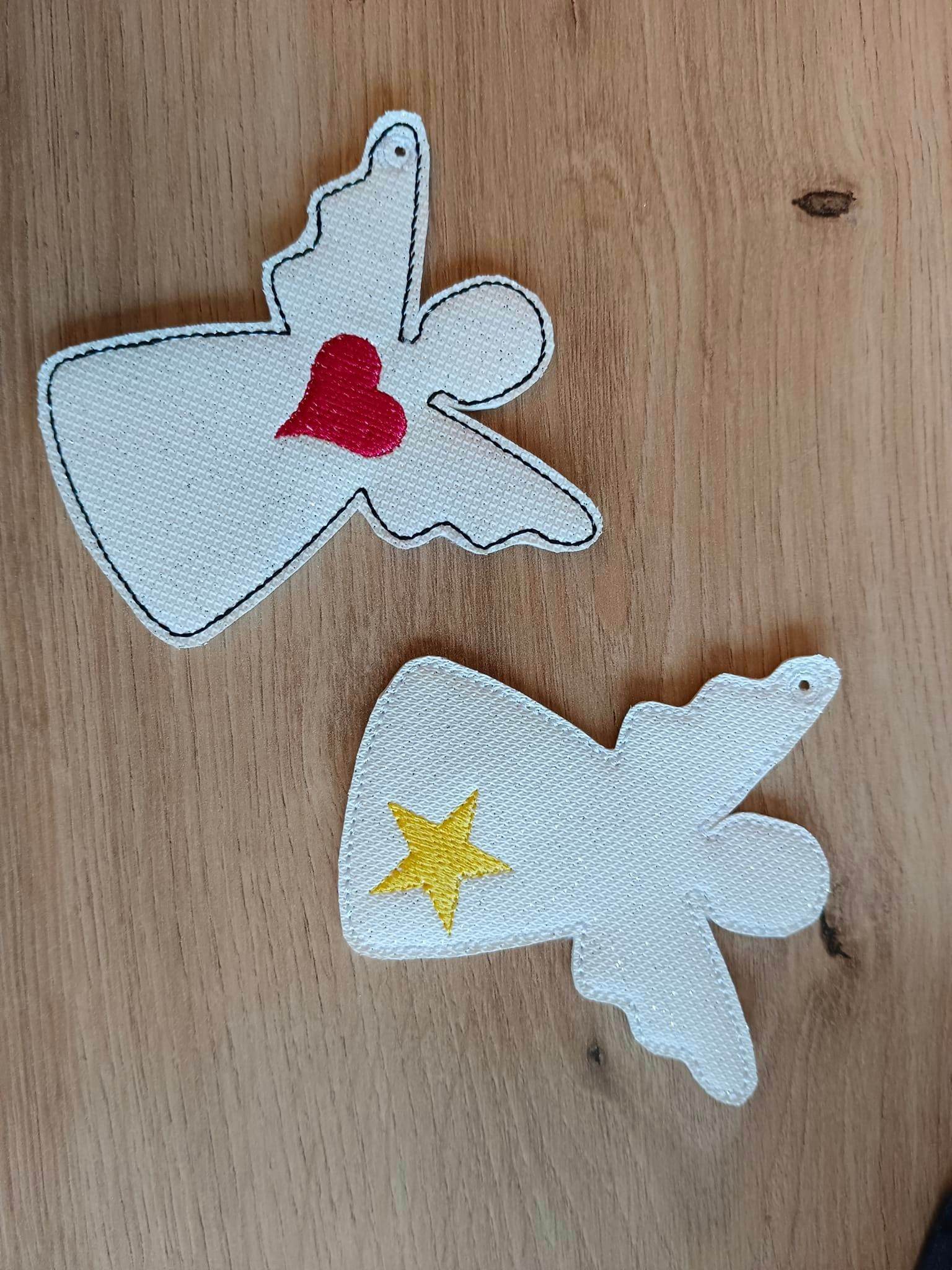 Stickdatei - Engel Anhänger mit Herz und Stern - Sewando