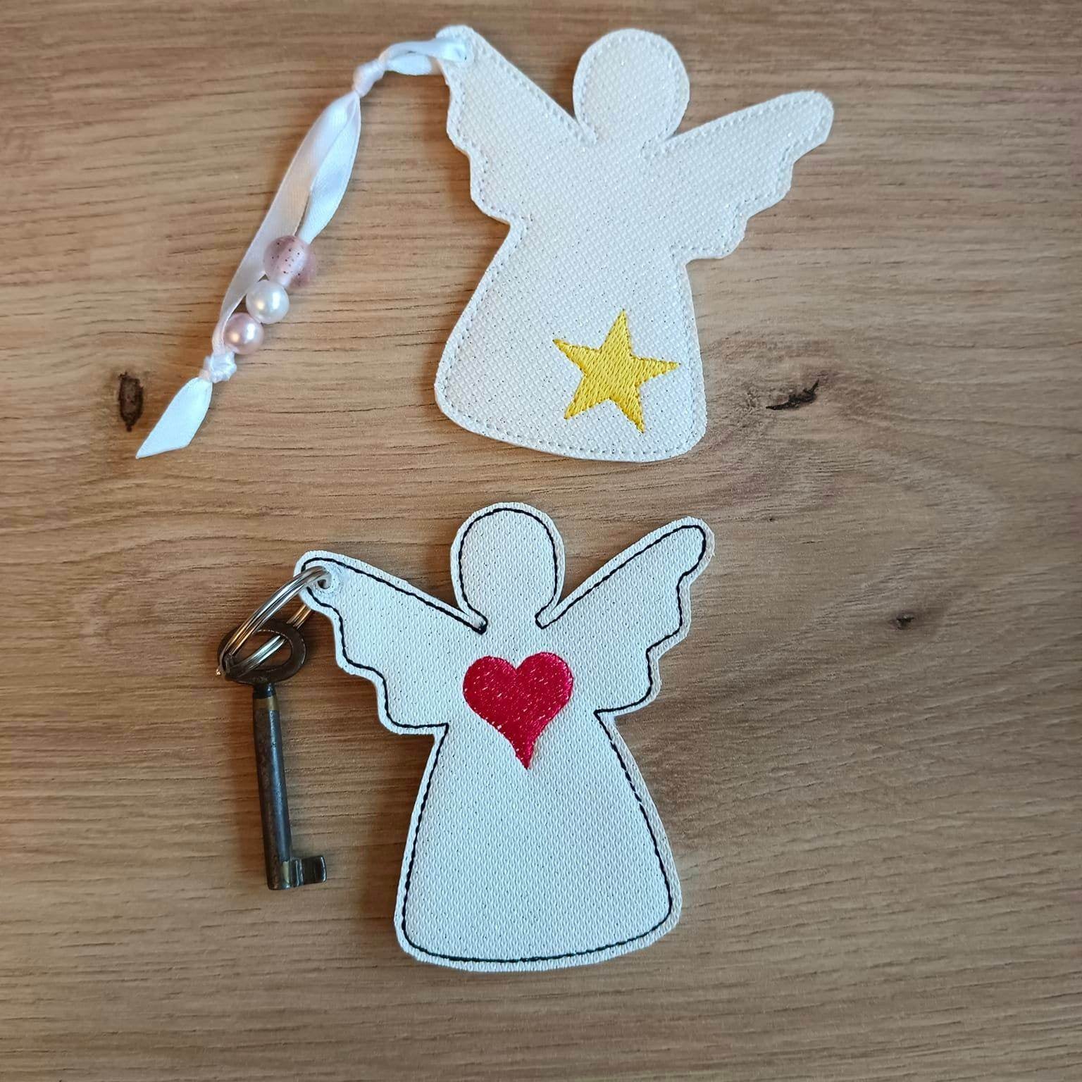 Stickdatei - Engel Anhänger mit Herz und Stern - Sewando