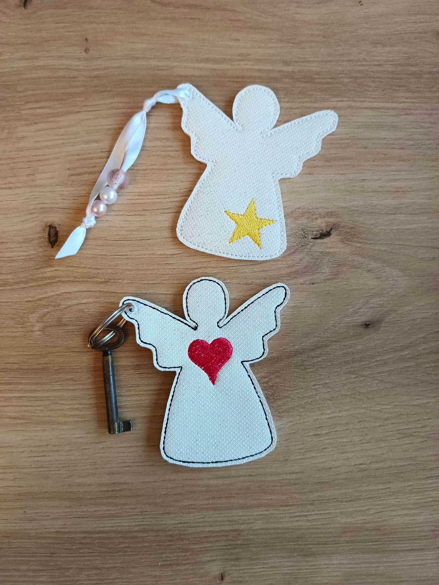 Stickdatei - Engel Anhänger mit Herz und Stern - Sewando