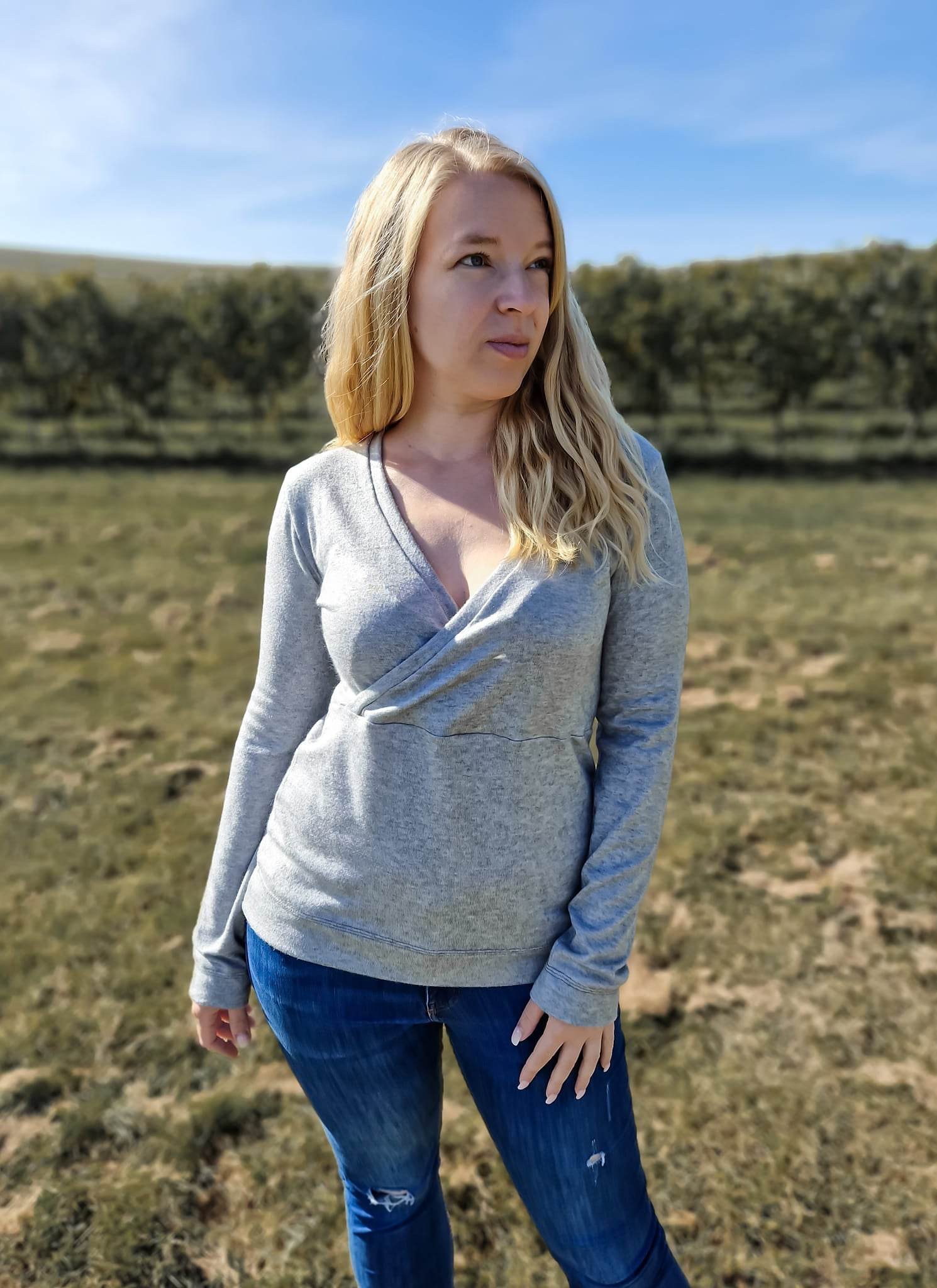 Schnittmuster Wickelshirt EDLING Gr. 34-54 : - Sewando