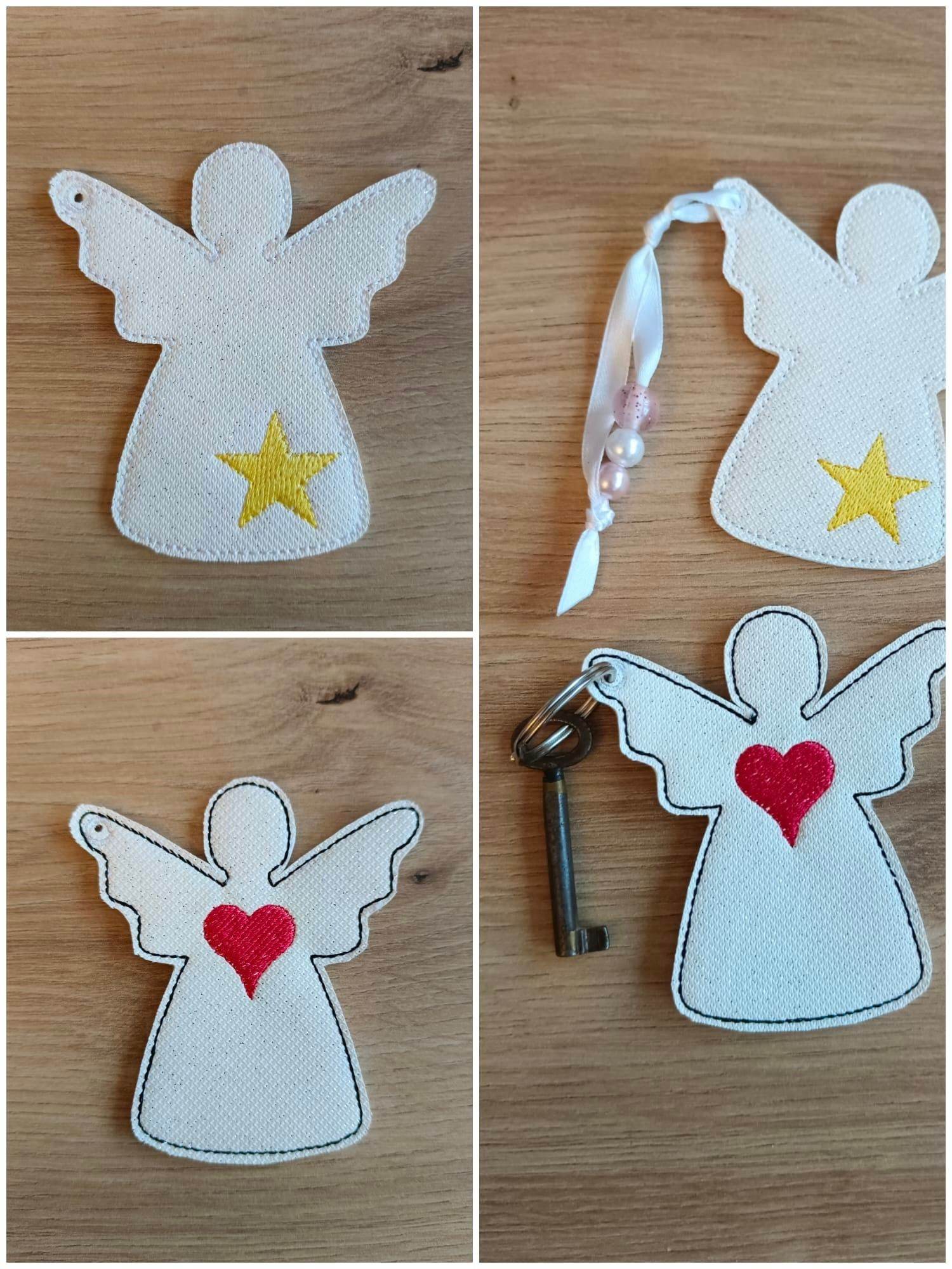 Stickdatei - Engel Anhänger mit Herz und Stern - Sewando