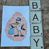 Stickdatei - Storchenpost - Klapperstorch mit Beutel - Sewando