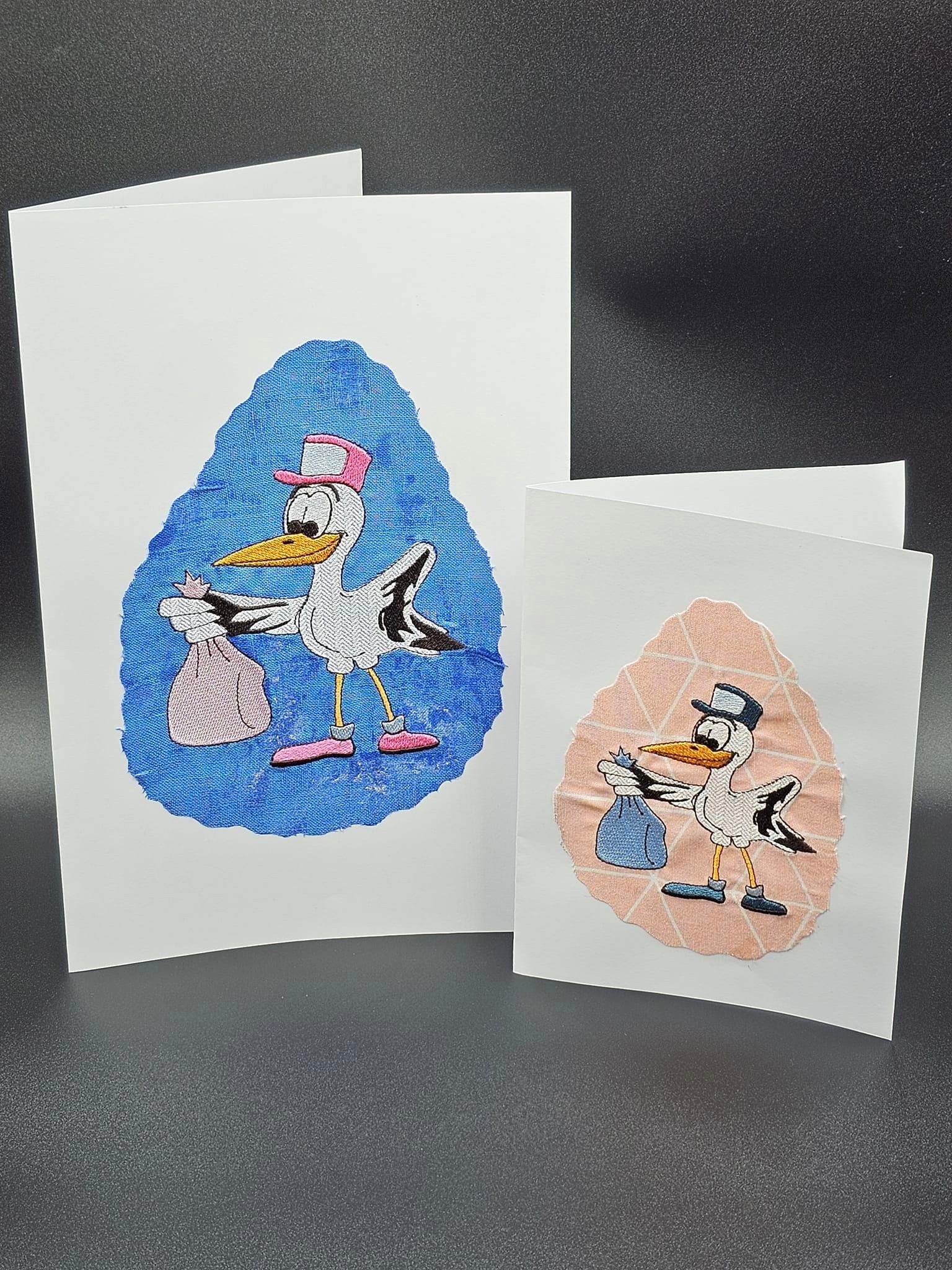 Stickdatei - Storchenpost - Klapperstorch mit Beutel - Sewando