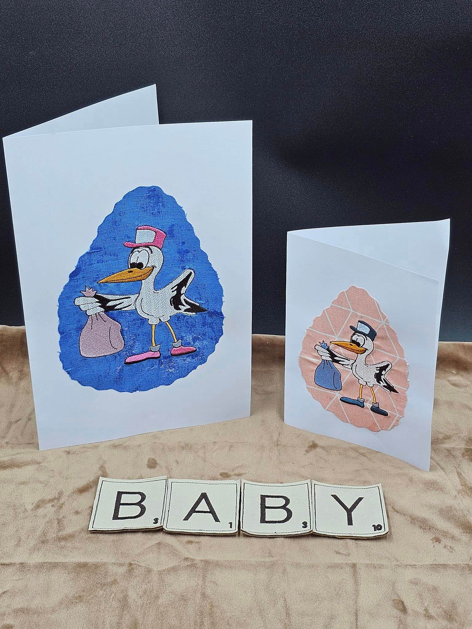 Stickdatei - Storchenpost - Klapperstorch mit Beutel - Sewando