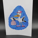 Stickdatei - Storchenpost - Klapperstorch mit Beutel - Sewando