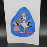 Stickdatei - Storchenpost - Klapperstorch mit Beutel - Sewando