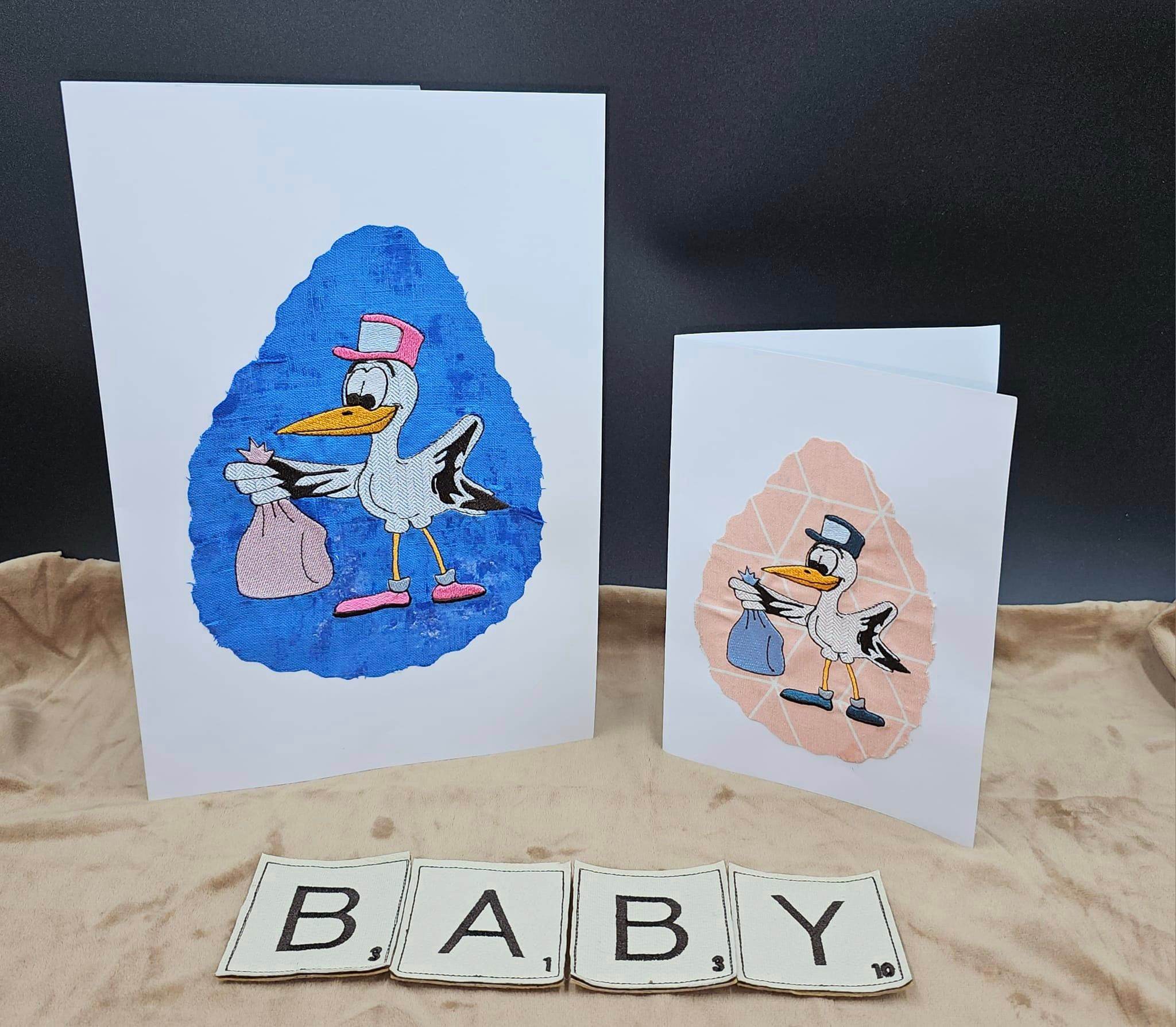 Stickdatei - Storchenpost - Klapperstorch mit Beutel - Sewando