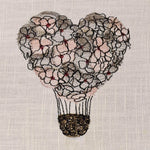 Heißluftballon Stickdatei – romantisches Blumenherz für Geschenke & Dekorationen - Sewando