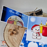 Digiset Fridolin der Schneemann, Digistamp, Digipaper, Plotterdatei, Sublimation - Sewando