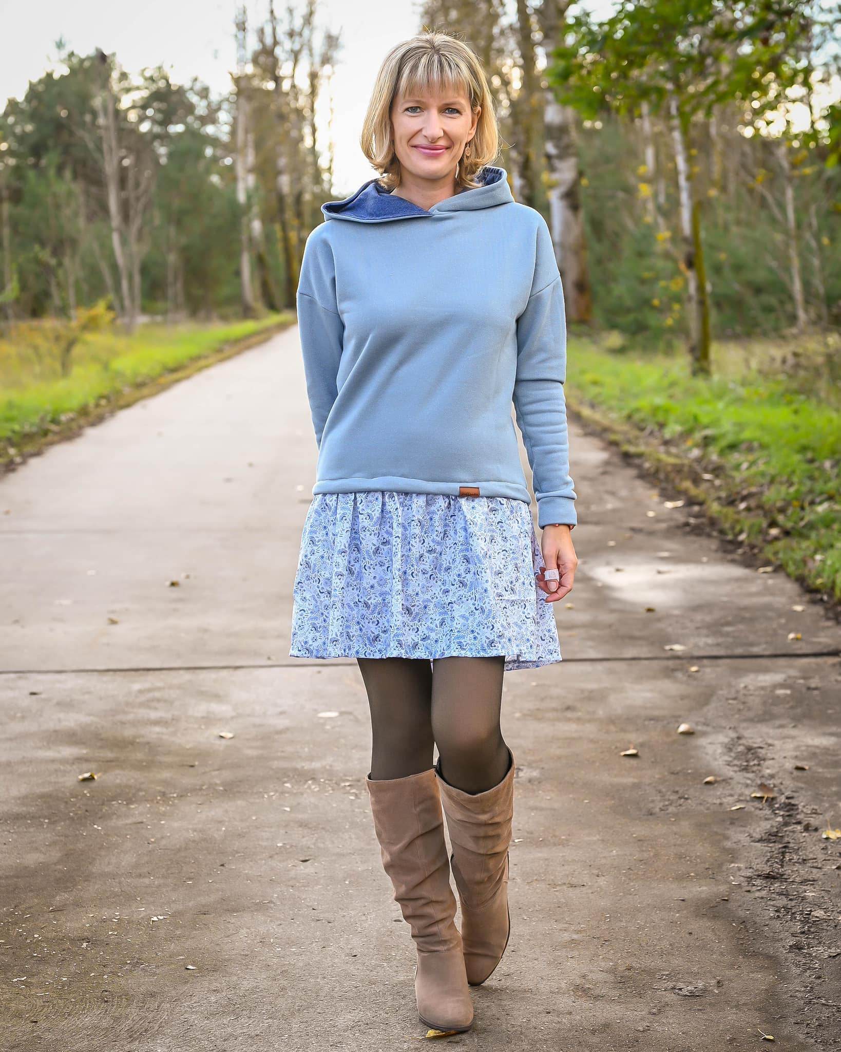 Schnittmuster Hoodie/Kleid/Rock GREDING Gr. 34-56 : - Sewando