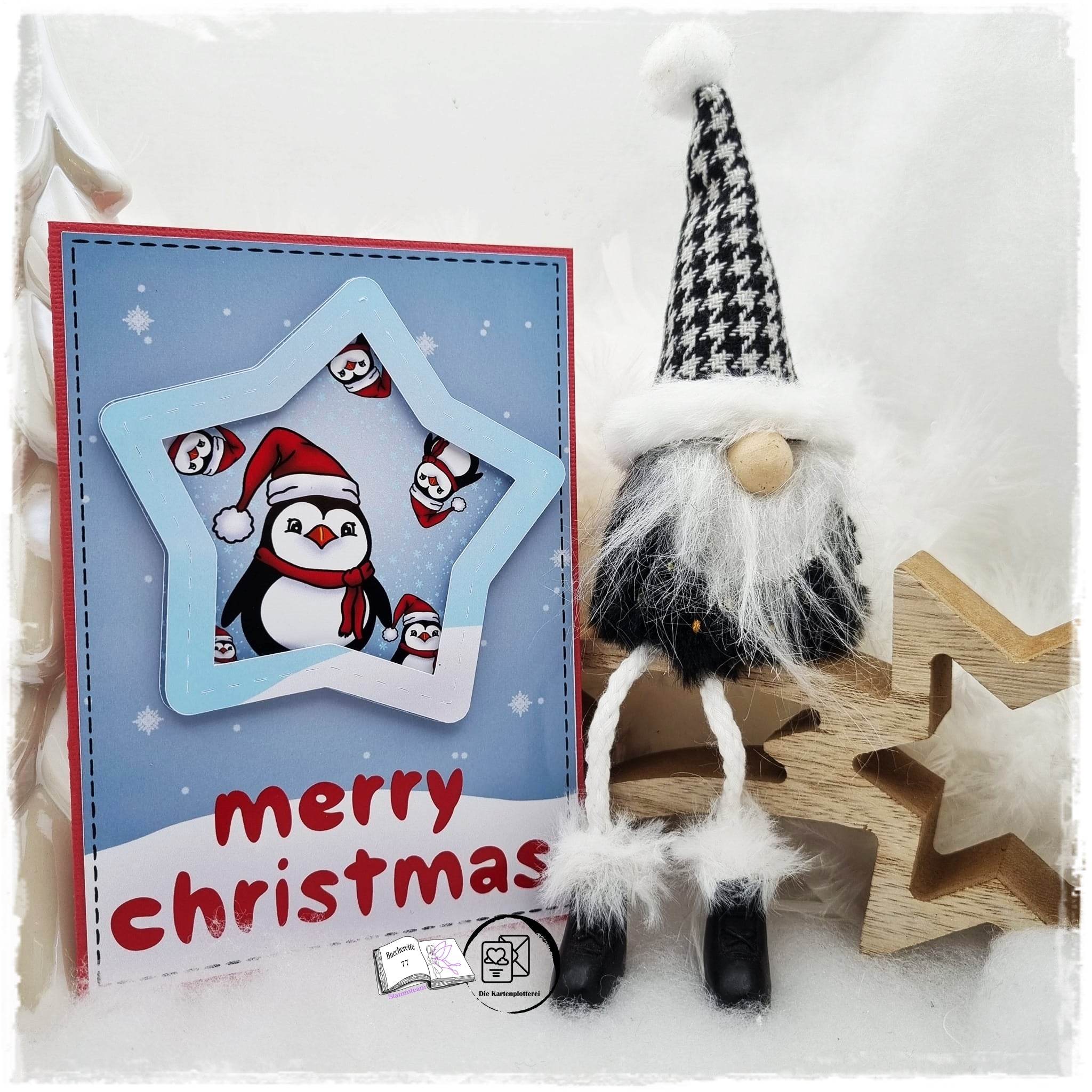 Digiset Christmas Penguin Plotterdatei, Sublimation, Digistamp, Digipaper - Sewando