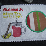Stickdatei - Mugrug "Glühwein ist wie Tee, nur lustiger"